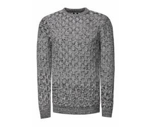 Used-Look Karomuster Rundhals-Pullover XL
