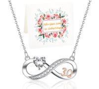 USEEDOVIA 30 Geburtstag Frauen, Geschenk 30. Frau Geburtstagsgeschenk Kette Unendlichkeitszeichen Herz Zirkonia Rose Vergoldet Infinity Halskette Schmuck Hochzeitstag