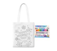 usefulbeauty Blank Canvas Taschen,Kreativbeutel zum Bemalen | Geschenk Zum Muttertag Bastelaktivität Mit Malstiften Für Kleinkinder Zuhause Kindergarten Schule