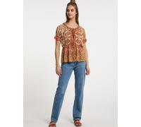 Usha Blusenshirt mit Rüschenärmeln Damen orange, L