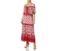 usha FESTIVAL Damen Maxikleid mit Allover-Print 15926568, Rot Mehrfarbig, S