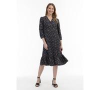 Usha Midi-Kleid mit Blumenprint Damen schwarz, XL