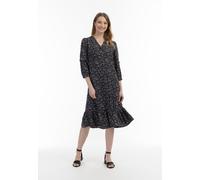 Usha Midi-Kleid mit Blumenprint Damen schwarz, M