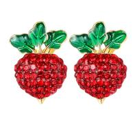 USHOBE Rettich-Ohrring, roter Kristall-Rettich-Ohrstecker, modische, hübsche Ohrringe für Sommer-Statement-Schmuck, Strandurlaub, Partys