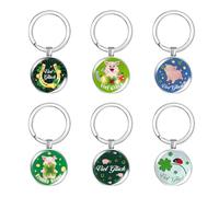 UTEFIF 6pcs Glücksbringer Silvester Schlüsselanhänger - Kleeblatt Hufeisen Viel Glück Glücksschwein für Silvester Geschenk Neujahr