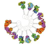 UTHCLO 12 Stück Bunte Schlangen Schlüsselanhänger aus Robustem Pvc Cartoon Motiv als Taschen und Rucksackanhänger Vielseitige Schlüsseldekoration