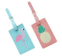 UTHCLO 2 Stück Kofferanhänger aus Pvc mit Ananas Flamingo Motiv Kreatives Gepäck Id Etikett für Einfache Identifikation mit Gurtbefestigung für Reisegepäck