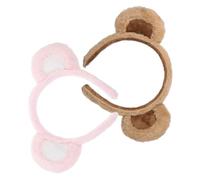 UTHCLO 2 Stück Plüsch Haarband mit Beweglichen Bärenohren Weiches Komfortables Stirnband für Damen Niedliches Tier cosplay accessoire Geeignet für Make up Gesichtspflege und Freizeit