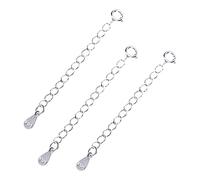 UTHCLO 3stücke Silberkette Anhängerkette Mit Wassertropfenanhänger Sterling Verlängerungskette Für Armband Schmuckaccessoire Zur Verlängerung Von Halsketten Und Armbändern
