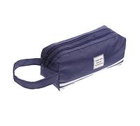 UTHCLO Doppelter Reißverschluss Federmäppchen aus Oxford Großes Fassungsvermögen Leichter Handlicher Stiftespeicherbeutel Tragbare Schreibwaren Tasche für Schule und Büro Dunkelblau