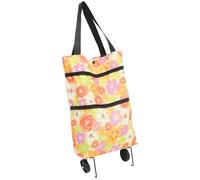 UTHCLO Großer Faltbarer Einkaufstrolley mit Rollen und Starken Griffen Einkaufstasche aus Oxford Stoff für Obst und Gemüse für Reisen und Outdoor Einkäufe