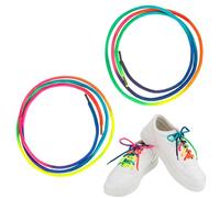 UTHCLO Runde Regenbogen Schnürsenkel mit Farbverlauf 1 Paar aus Polyester Stylische Bunte Schuhbänder 120cm Einfach zu Verwenden für Schule und Party