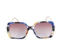 UTHCLO Sonnenbrille Kunststoff Modische Quadratische mit Damen Blauem Blumenrahmen und Perlendekor Robuste Metallfassung für Outdoor Einsätze