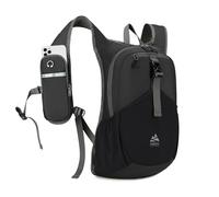 UtiaMiaoGonGo 15L Wanderrucksack Kleiner Damen Herren Leichter Faltbarer Daypack Tagesrucksack Trekkingrucksack für Camping Outdoor Reisen, Schwarz