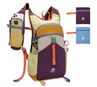 UtiaMiaoGonGo 15L Wanderrucksack Kleiner Leichter Faltbarer Daypack Tagesrucksack für Wandern Reisen Camping Fahrrad Herren Damen, Lila