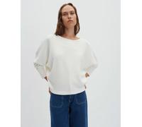 Someday Damen Sweatshirt UTIBBY Texture - weicher Viskosemix, U-Boot-Ausschnitt, ecru 36