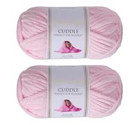 Utopia Crafts Cuddle Super Chunky Chenille Garn Babyrosa, 100 g Knäuel, 60 m, Flauschiges, Dickes Strickgarn Häkelgarn, Maschinenwäsche, Stricken Häkeln für Anfänger, Wollalternative, 2er-Pack