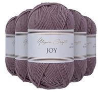 Utopia Crafts JOY DK Acrylgarn 5x 50g (250g) Wolle zum Häkeln und Stricken, weiche Strickwolle Häkelwolle (Altrosa)