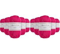 Utopia Crafts JOY DK Knitting Yarn 5x 50g - 100% Acrylic (Hot Pink) (Packung mit 2)