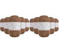 Utopia Crafts JOY DK Knitting Yarn 5x 50g - 100% Acrylic (Warm Taupe) (Packung mit 2)