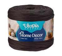 Utopia Crafts T-Shirt Garn zum Häkeln & Stricken 300g 150m, dickes Häkelgarn 5-7mm Jersey Textilgarn Bändchengarn für Taschen, Körbe, Pouf, Sitzkissen, Heimdekoration, Oeko-Tex (Rauchgrau)