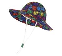 Uv Hut Kinder, Sonnenhut mit Blumen Cartoon Motiv für Babys und Mädchen mit LSF 50+ verstellbar für Außenbereich Strandhut für Kleinkinder mit breiter Krempe Fischerhüte für Kinder (Navy 2 4 Jahre)