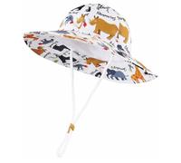 Uv Schutz Hut Kinder - Sonnenhut mit Blumen Cartoon für Babys Mädchen mit LSF 50+ verstellbar für Außenbereich Strandhut für Kleinkinder mit breiter Krempe Fischerhüte für Kinder (Coffee 6 12 Months)