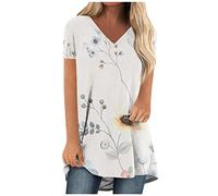 Uv Shirt Damen Chiffon Bluse Damen Festlich Weißes Top Damen Luftige Oberteile Damen T-Shirt Kleid Damen Hemdbluse Pailletten Oberteil Damen Tankinis Für Damen (1-White, 3XL)
