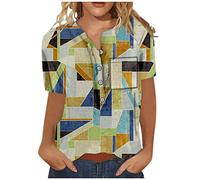 Uv Shirt Damen Langarm More and More Damen Bluse Snoopy T-Shirt Damen Hawaii Shirt Damen Tshirt Kleid Schwarze Bluse Longshirt Damen Kurzarm Bikini Oberteil Damen(1-Yellow, S)