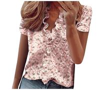Uv Shirt Damen Wasser Chiffon Bluse Damen Zweiteiler Damen Sommer Hose Und Top Tshirt Damen Schwarz Leinenbluse Damen Sommer Weiße Bluse Kapuzenpullover Damen Crop Top Weiß (1-Pink, S)