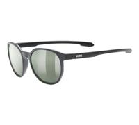 Uvex LGL 54 - Sonnenbrille für Damen und Herren - starker Schutz vor Sonnenstrahlung - 100% UVA-, B, C Schutz - black matt/green - one size