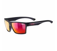 uvex LGL 29 - Sonnenbrille für Damen und Herren - starker Schutz vor Sonnenstrahlung - inkl Schriftzug auf den Bügeln - black matt/red - one size