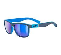 uvex LGL 39 - Sonnenbrille für Damen und Herren - starker Schutz vor Sonnenstrahlung - inkl Schriftzug auf den Bügeln - grey matt blue/mirror blue - one size