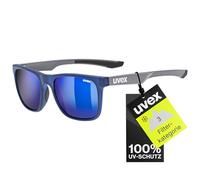 Uvex LGL 42 - Sonnenbrille für Damen und Herren - 100% UVA-, B, C Schutz - inkl Schriftzug auf den Bügeln - blue grey/blue - one size