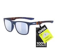 Uvex LGL 42 - Sonnenbrille für Damen und Herren - 100% UVA-, B, C Schutz - inkl Schriftzug auf den Bügeln - blue matt havanna/ltm. silver - one size
