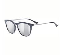 uvex LGL 46 - Sonnenbrille für Damen und Herren - starker Schutz vor Sonnenstrahlung - inkl Schriftzug auf den Bügeln - black matt/silver - one size