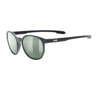 Uvex LGL 54 - Sonnenbrille für Damen und Herren - starker Schutz vor Sonnenstrahlung - 100% UVA-, B, C Schutz - black matt/green - one size