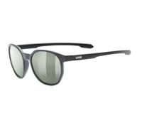 Uvex LGL 54 - Sonnenbrille für Damen und Herren - starker Schutz vor Sonnenstrahlung - 100% UVA-, B, C Schutz - black matt/green - one size