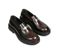 UVWHYZ Herren Leder Loafer Chunky Sohle Slip-On Hochzeit | Rindsleder, Schweinsleder-Futter & Innensohle, Gummi-Schaumsohle, 4,5cm Absatz, stoßdämpfend, Metallschnalle