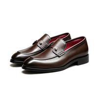 UVWHYZ Herren Leder Loafer Schlupf Business Horsebit Büro Hochzeit | Oberleder, Oberleder-Futter, Leder-Innensohle, Gummi-Holz-Verbundsohle, 3 cm Absatz