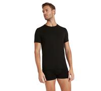 FALKE Herren Unterwäsche Daily ClimaWool Crew Neck M S/s Ts Wolle Lyocell schnelltrocknend 1 Stück, Schwarz Black 3000, L