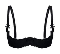Uwdiohq 1/4 Cup BHS Für Damen, Sexy Bügel-Spitzen-BH, Durchsichtig, Balconette, Gepolstert, Dessous, BH-Tops T Shirt (Black, 70D) Bügelloser BH Sport Set Push Up Ohne Bügel Rot Unterwäsche