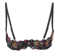 Uwdiohq 1/4 Cup BHS Für Damen, Sexy Bügel-Spitzen-BH, Durchsichtig, Balconette, Gepolstert, Dessous, BH-Tops T Shirt (Orange, 75A) Still BH Große Brüste Balconette Push Up Set Klebe Kleine