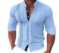 Uwdiohq 2025 Angebote Herren Hemd Ohne Kragen Blau Kariertes Kurzarm Weiss Sport Langarmshirt Grosse Grössen Meine Bestellungen