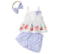 Uwdiohq Angebote des Tages Heute Blitzangebote Kleinkind Baby Mädchen Mädchen Outfits & Set Ärmel Sling Süße Rohr Muster Set Sommer Outdoor Casual Modische Anzug T 5 Tauf Sonderangebote Schnäppchen