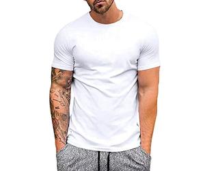 Uwdiohq Atmungsaktives Herren-T-Shirt aus Eisseide, kurzärmelig, schmale Passform, modisch, für den Sommer, Rundhalsausschnitt, Kurze Ärmel Arbeitsklamotten Herren