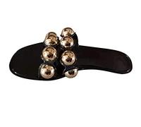 Uwdiohq Damen Hausschuhe Bequeme Rutschfeste Badelatschen Flach Falt Schuhe Außen Sandalen Kristall (Black, 37) Pantoletten Mit Fußbett Badeschuhe 39 Klettverschluss Bade Weisse Schlappen Wasser