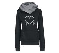 Uwdiohq Damen-Hoodie, lässiger Slim-Fit-Hoodie, bedruckter Love Plus -Pullover-Hoodie Maritime Kleidung Damen Hoodies Teenager Mädchen Trend Christmas Pullover Woman Meine Bestellungen Sale