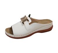 Uwdiohq Damen Pantoletten Mit Fußbett & Absatz Summer Sandals For Women 2026 Women'S Slide Womens Comfortable Slides Orthotic Walking Knot Casual Straps Plantar Fasciitis Bu (White, 41)