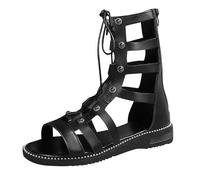 Uwdiohq Damen Sommer Bequem Keilabsatz Sandalen Dicke Casual Freizeit Atmungsaktive Schuhe Outdoor (Black, 41) Wandersandalen Sandals Women Festliche Hallux-Pantolette Jelly Orthopedic Shoes